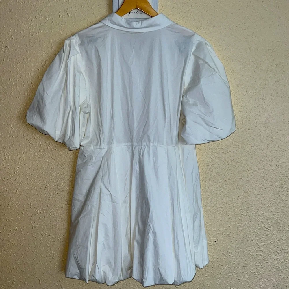 Mine White Casual Button Down Shirt dress 1XL - Picture 3 of 8
